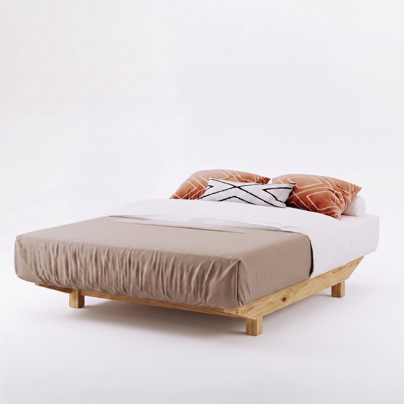 Hardison Bed Frame, European Single (90 x 200 cm), Light Wood