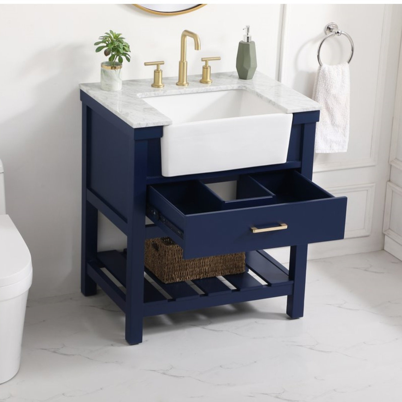 Pelaghia 30'' Single Bathroom Vanity, Blue
