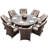 8-Person Outdoor Brown Dining Table Set-1148522178