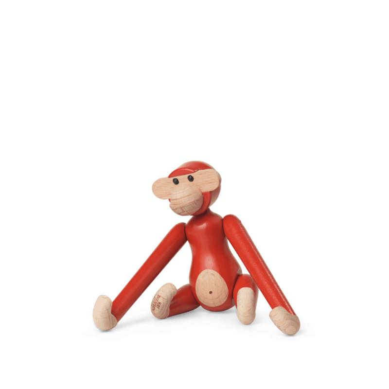 Mini Monkey Figurine, Vintage Red
