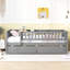 Lit de jour simple en bois avec deux tiroirs, gris-815925862-815925863