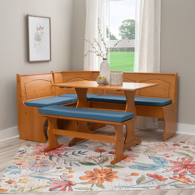 Chelsea 8 - Piece Pine Trestle Dining Set with Cushions, Natural