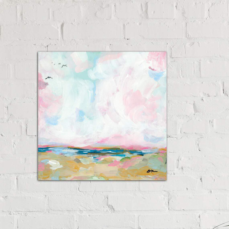 «Beach Days I» par Jessica Mingo - reproduction d'art, H 26 po x l 26 po, Toile tendue, Sans cadre