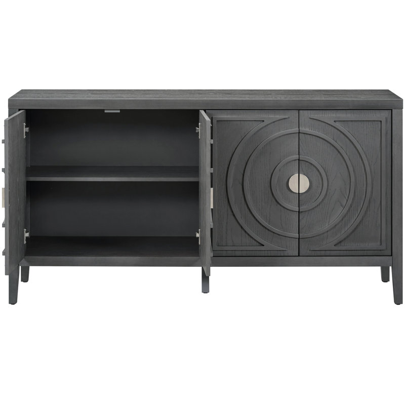 Buffet gris avec tiroirs intégrés - Fournit une armoire de rangement fonctionnelle supplémentaire pour la cuisine qui maximise l'espace