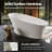 StonePure 67"×30" Freestanding Solid Surface Resin Stone Bathtub, 14.5" Deep Soaking Tub with Overflow, Pop-Up Drain