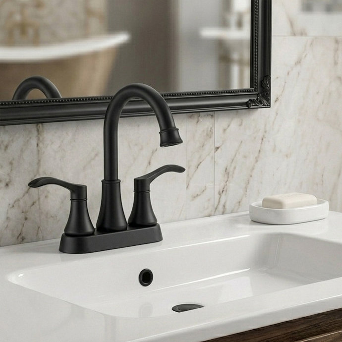 TJAB33541 Robinet de salle de bain 4 po, Matte Black