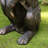 23''H MGO Bronze Standing Rabbit Statue