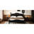Retro Style Queen Platform Bed, Black Wood With Strong Slat Size Slat, Stable Support