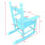 Fauteuil à bascule, fini bleu - Bois massif robuste pour une utilisation intérieure et extérieure. Siège et dossier confortables et polyvalents. Construction en bois franc pour un confort optimal. Support pour les doigts et les mains.