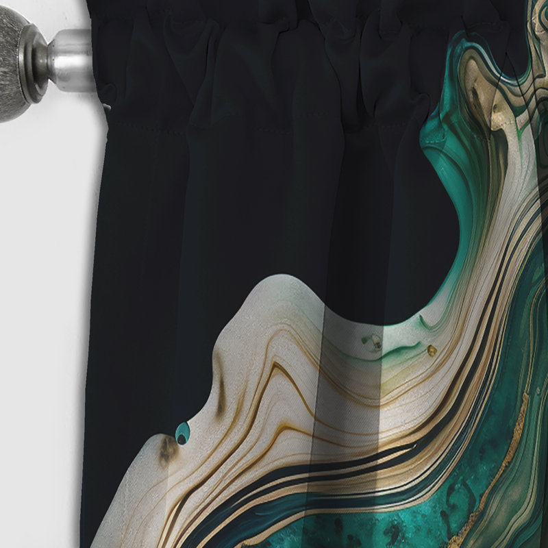 Abstract Curtain Panel, Geode Marble Pattern Blackout Decor - Abstract Geode Marble I, 52" W x 84" L