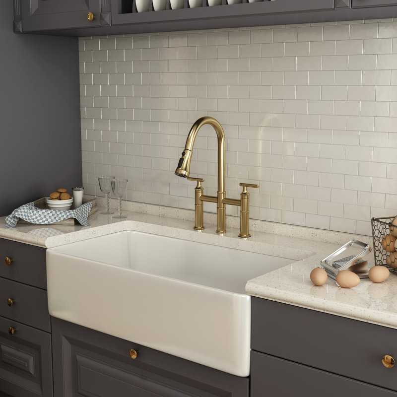 Clihome Kitchen Faucet, Brushed Gold