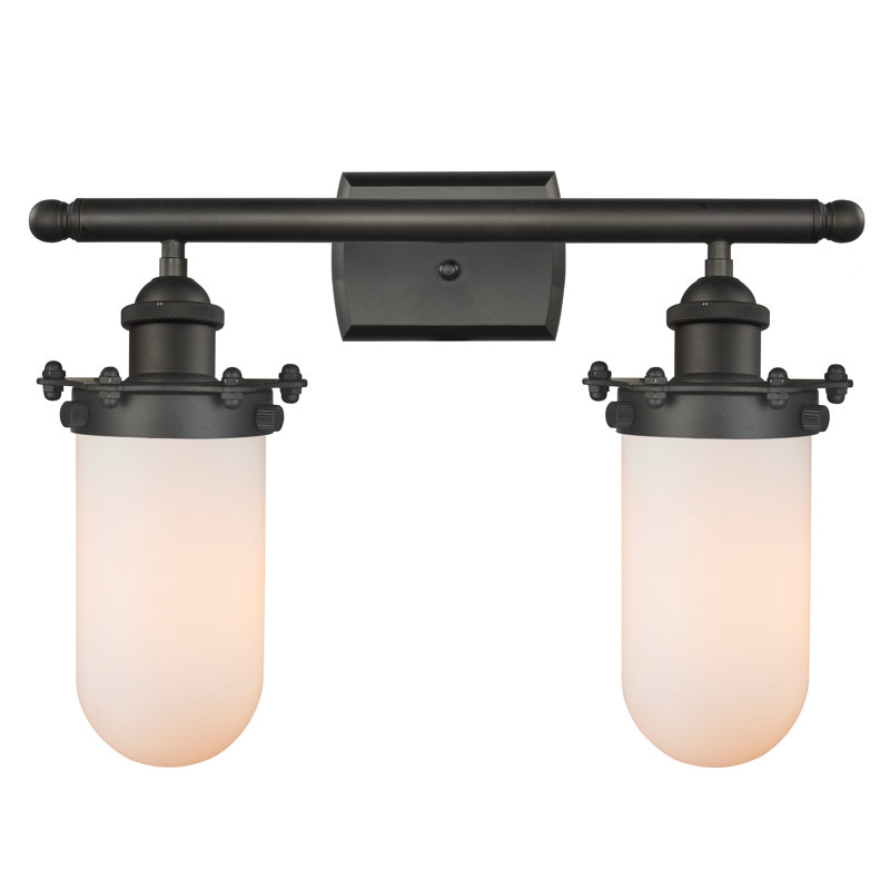 Éclairage pour meuble-lavabo 2 lumières Farview, Blanc mat, DEL, Noir mat