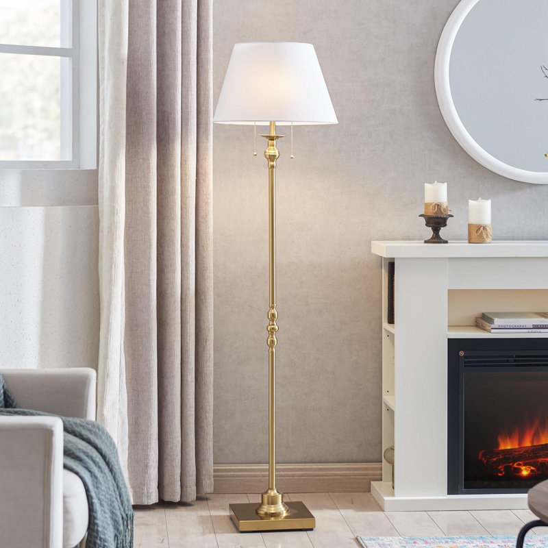 Lampe sur pied 61 po Amiyra, Or antique