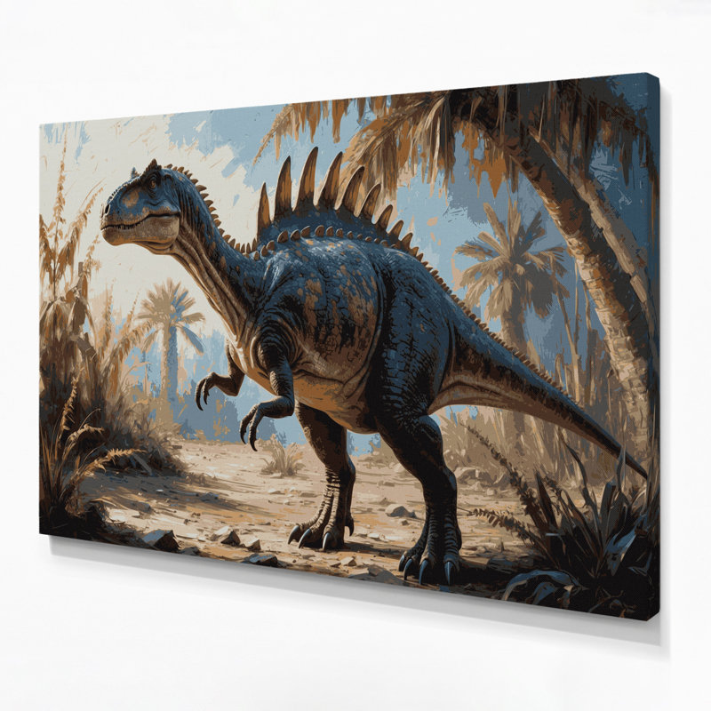 «Dinosaur Amargasaurus», art mural sur toile grise, H 16 po x l 20 po