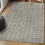 Tapis à poils longs gris / ivoire à motif géométrique moderne Kabira-1911629371