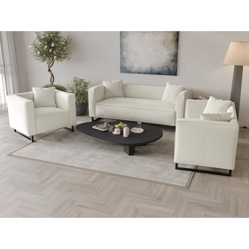 Ensemble de salon 3 pièces Mid-Century, Beige