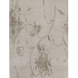 Tibetan Floral Area Rug in Gray
