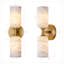 Appliques murales dorées Aleinah 14 po en albâtre moderne avec miroir (ampoules incluses)-951632879