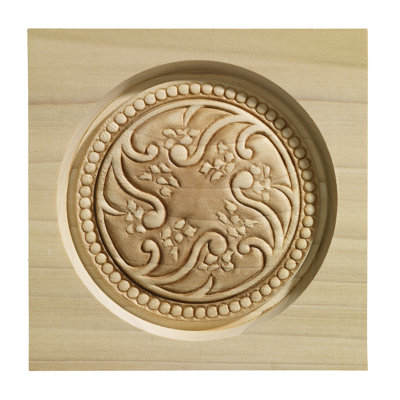 5.5'' H x 5.5'' W x 1.19'' D Wood Rosette Applique