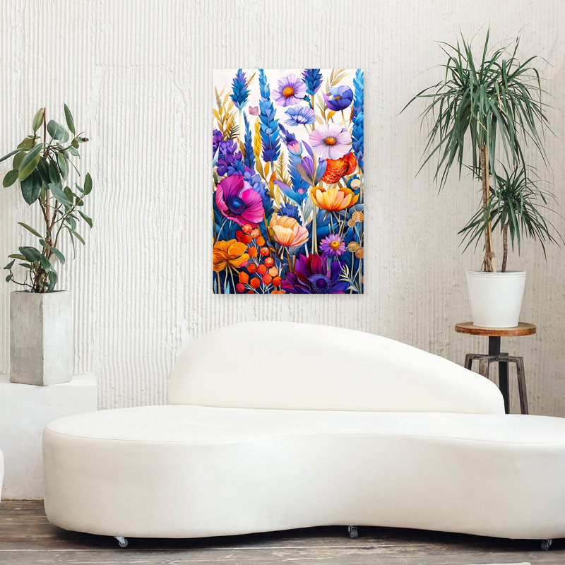 «Vibrant Floral Garden», impression audacieuse, fleur colorée et nature, 36" H x 24" W