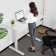 Masakazu Height Adjustable Standing Desk with Built-in Outlets,4 Lockable Casters, 2 Hooks