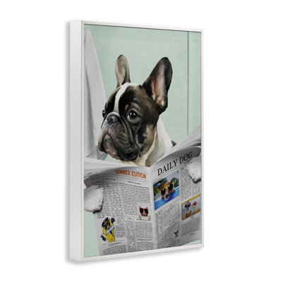 Pug News, humour de salle de bain, estampe numérique, conception par Jesse Keith