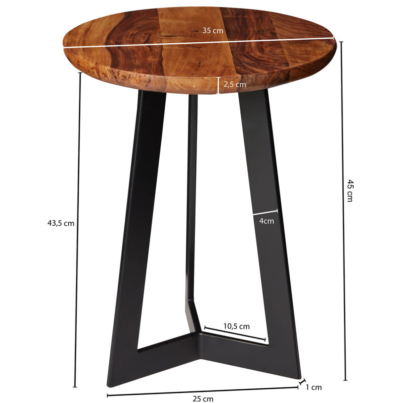 Aldona Sled End Table, 45cm H x 35cm W x 35cm D