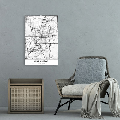 «Orlando City Map», art contemporain abstrait, impression d'art mural