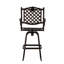 Tabouret de bar en fonte d'aluminium, aspect classique, losange, fonction pivotante, rouille, pivotant couleur cuivre, résistance aux intempéries, 24,99 po x 22,27 po
