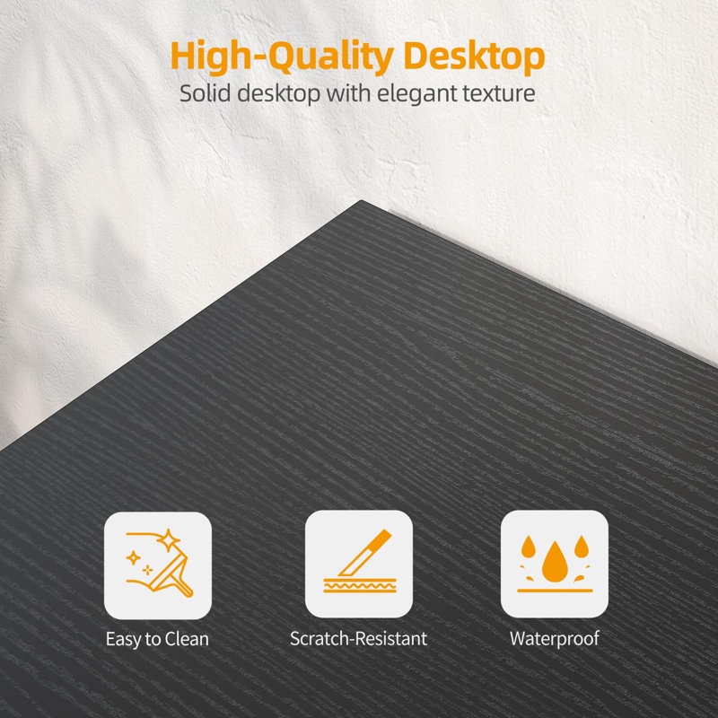Small Computer Desk With Power Outlets, 40 Inch L Shaped Desk With Reversible Shelves, Gaming Desk Corner Desk Study Writing Table For Home Office Bedroom Living Room, Black