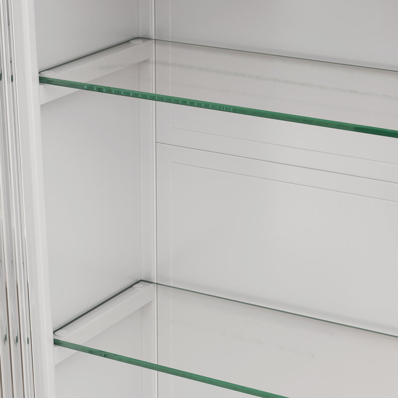 Wall Mounted Cabinet With Glass Doors, White