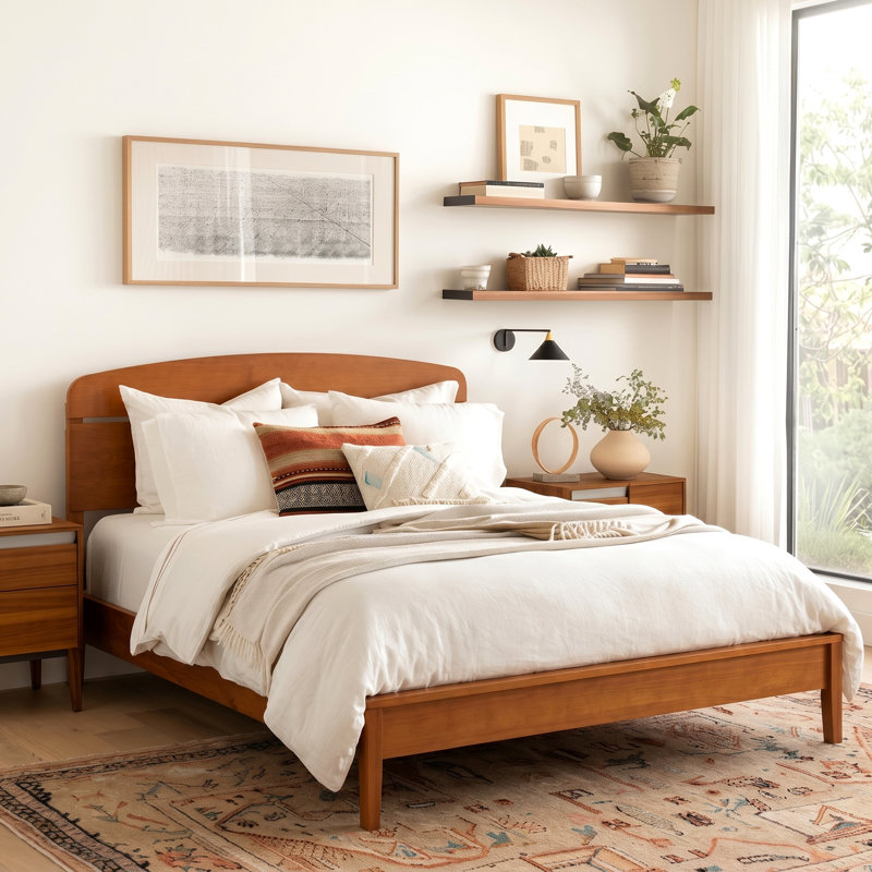 Structure de lit Ulmer Mid-Century Modern, King