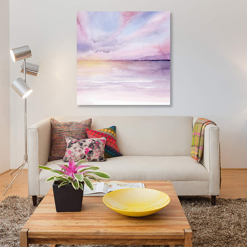 « pâle coucher de soleil ii », impression sur toile, H 18 po x l 18 po x P 1,5 po