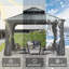 Gazebo à toit rigide 3,66 m x 3,66 m - Toit double en acier galvanisé et structure en aluminium-136680677