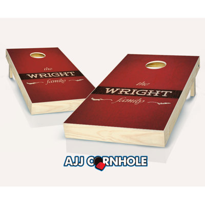 2' x 1' Personalized Family Name Stained Solid Wood Cornhole Set with Bags