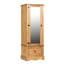 Apache 1 Mirrored Door, 1 Drawer, Compact Wardrobe, Pine, Waxed Finish, Corona Design-20655500