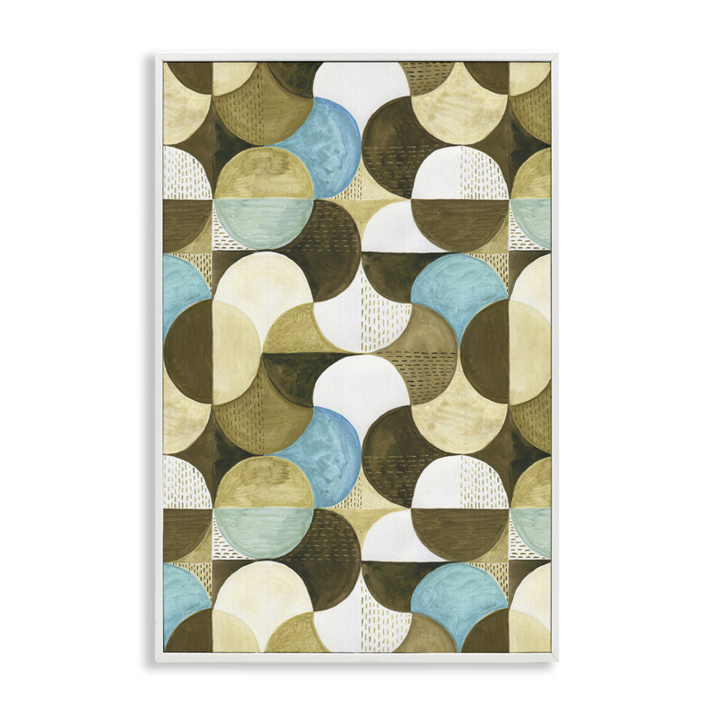 Reproduction d'art giclée encadrée à motif circulaire Boho par Incado, Giclée encadrée blanc bord de mer, H 24 po x l 16 po