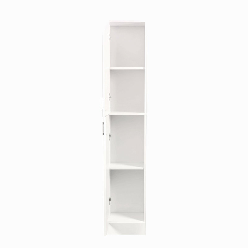 Armoire autoportante avec tablettes réglables et deux portes pour la cuisine et la salle à manger, Blanc
