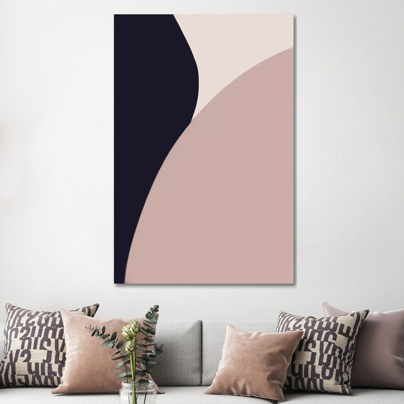 Navy Rose Abstract I by Leah Straatsma - Print on Canvas, 152.4cm H x 101.6cm W x 3.81cm D, Wrapped Canvas