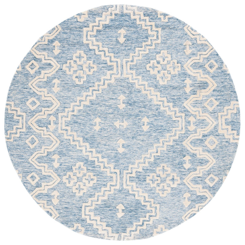 Abbey-Louise Hand Tufted Wool Southwestern Rug, Round 6'