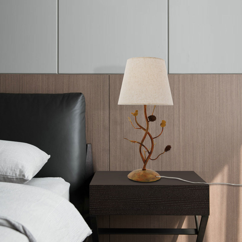 27.55'' Iron And Resin Table Lamp For Bedroom Home Office