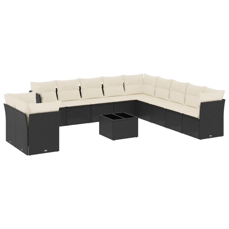 Vidaxl Garden Sofa Set Black