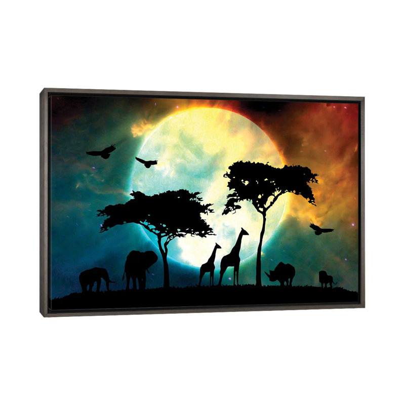 «Midnight Safari» par Adrian Baldovino - impression d'art graphique, H 26 po x l 40 po x P 1,5 po