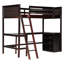 Lit mezzanine simple avec tablettes et bureau