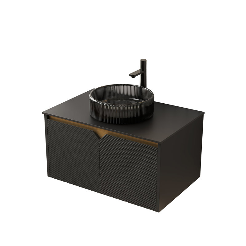 Meuble-lavabo de salle de bain, 30", Noir, Noir