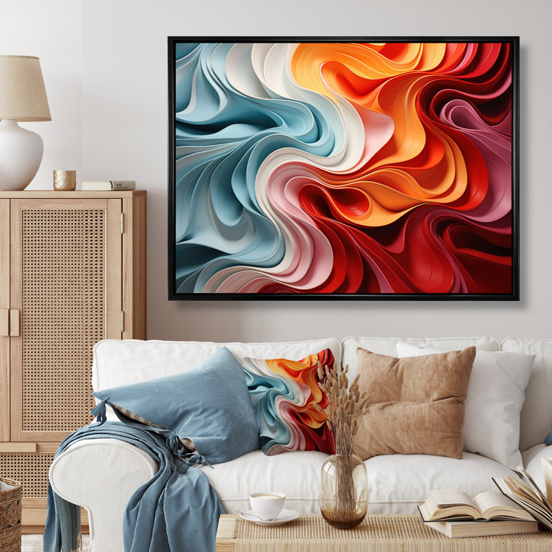 " Opt Chromatic Delirium IV ", 16" H x 32" W x 1" D, Black Floater Framed