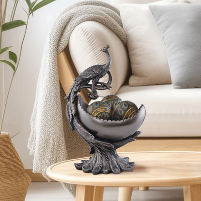 Peacock's Bounty Sculptural Decorative Bowl