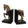 HORSE BOOKENDS 24cm Carved Wood Effect