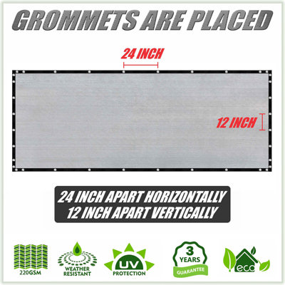 Royal Shade Privacy Screen Cover Windscreen with Heavy Duty Brass Grommets