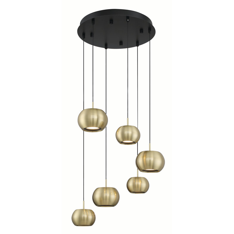 Breyssi 6 - Light Gold LED Cluster Pendant